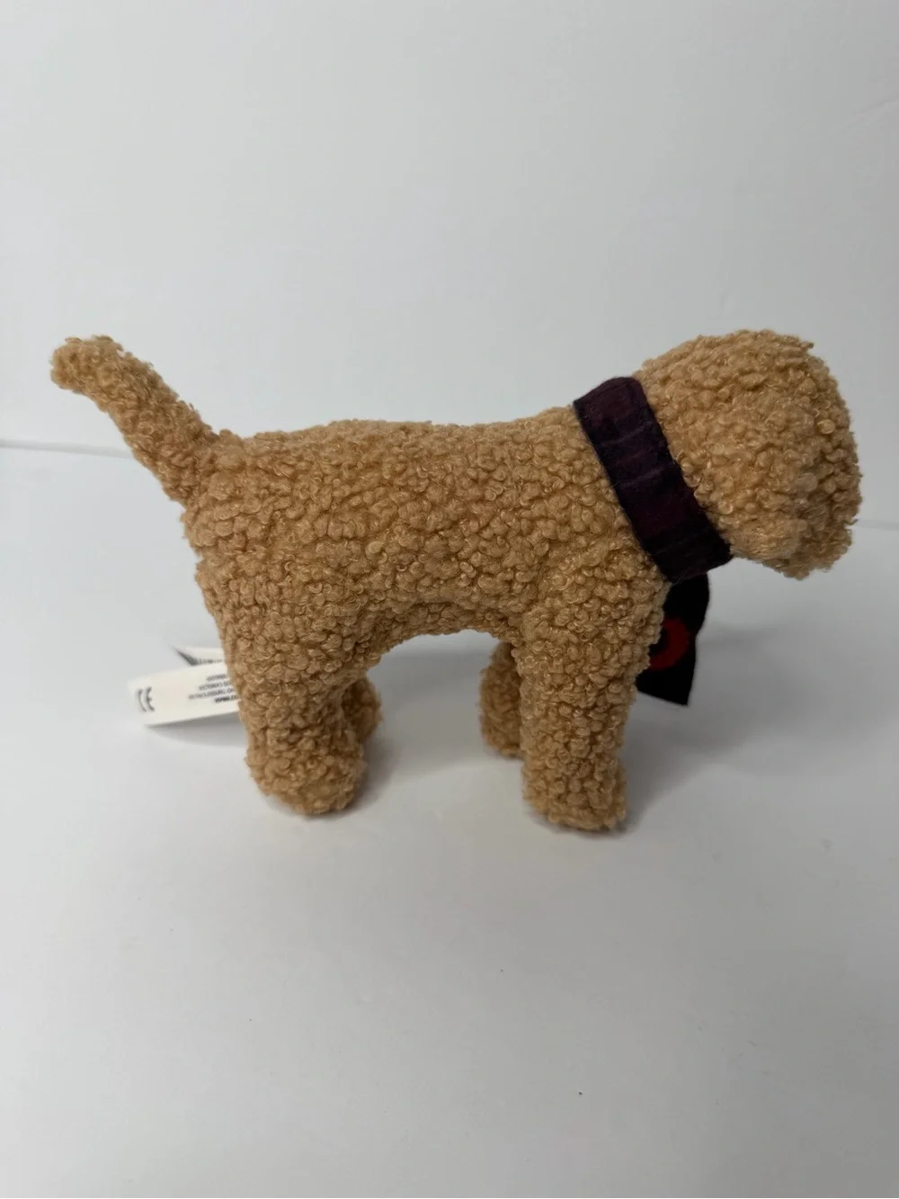 Victoria's Secret PINK Plush Sherpa Mini Dog Tan red scarf - Holiday 2024 - Picture 3 of 9